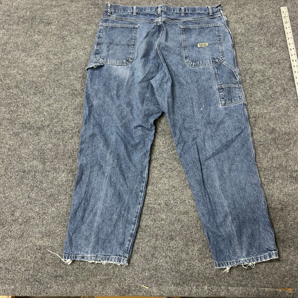 Wrangler Carpenter Jeans Mens Size 38x30 Blue Hero Relaxed Fit Denim Workwear